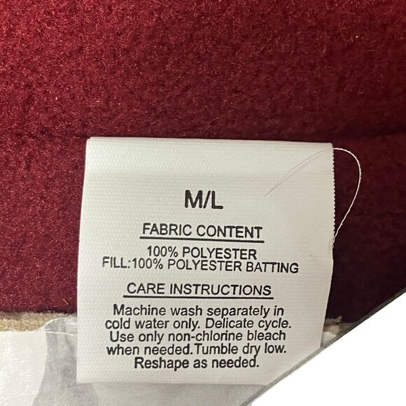 Winter Dog M/L Jacket Red Reflective Fleece Waterproof Warm Pet Vest Holiday - Picture 6 of 10